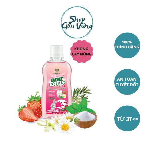 Nước Súc Miệng Trẻ Em Thảo Dược DentFatis Kids 250 ml