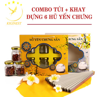TÚI ĐỰNG 6 HŨ YẾN CÓ KHAY - KHÔNG KHAY ĐỰNG 6 HŨ YẾN CHƯNG 70ML, 75ML