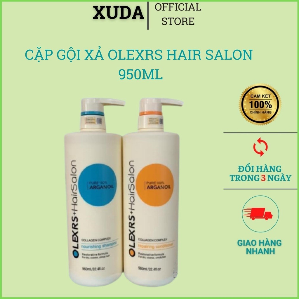 Cặp Dầu Gội Xả Olexrs Argan Oil Collagen Hair Salon 960ml Chính Hãng