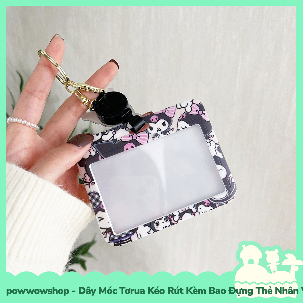 [Sẵn VN - Hỏa Tốc] NGANG Dây Móc Tơrua Kéo Rút Kèm Bao Đựng Thẻ Nhân Viên Nhựa PC Phong Cách Nhân Vật Hoạt Hình Sanrio M