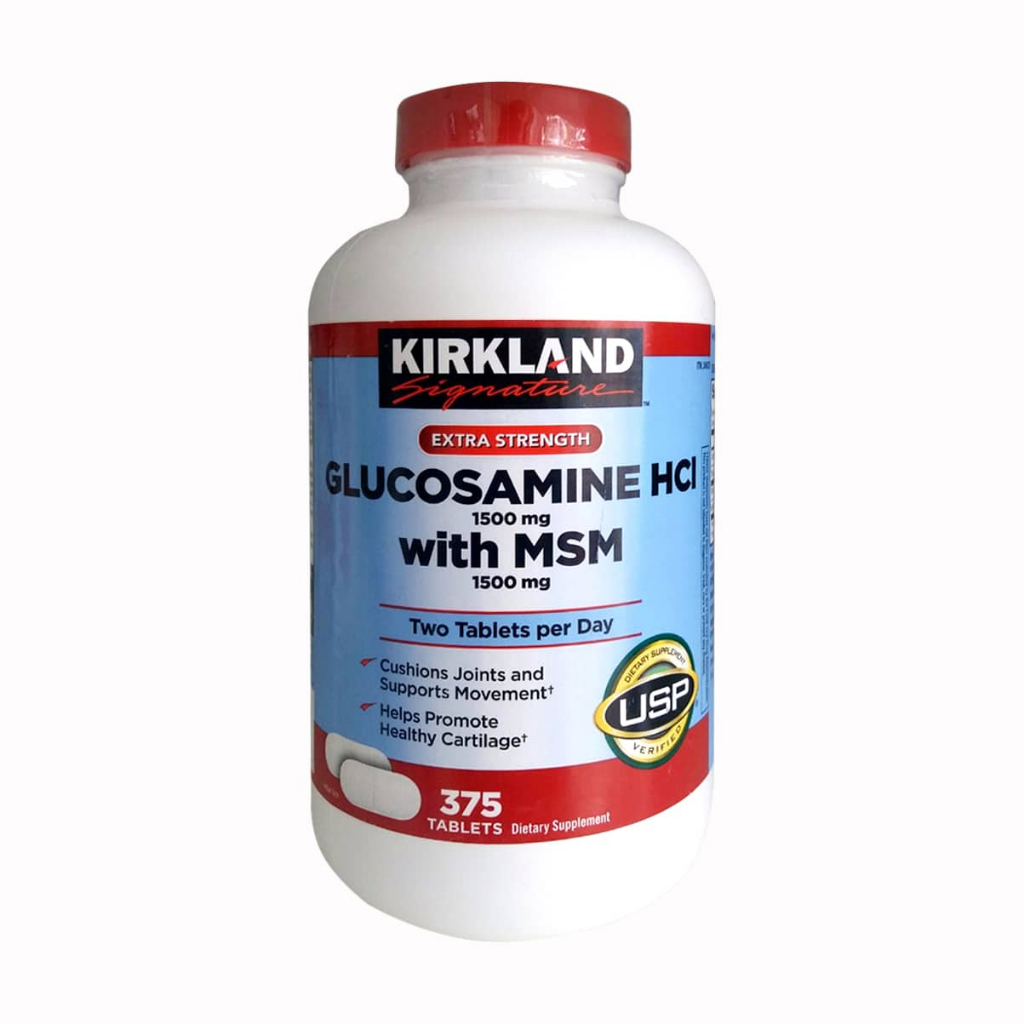 Viên Uống Glucosamine Kirkland HCL & MSM 1500mg 375 Viên Hỗ Trợ Đau Xương Khớp