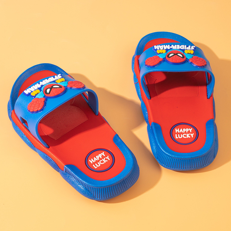 Dép Lê Cho Bé, Dép Bánh Mì Hình Người Nhện, Dép Siêu Nhân Chống Trơn Trượt, Dép Đẹp Màu Xanh Cho Bé Trai Từ 3-11 Tuổi