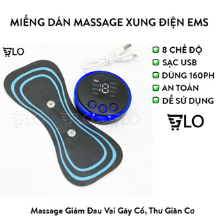 Miếng Dán Massage Xung Điện EMS Có Sạc USB Giảm Nhức Mỏi Cổ Vai Gáy, Bắp Tay, Lưng Hiệu Quả, Thư Giãn Cơ