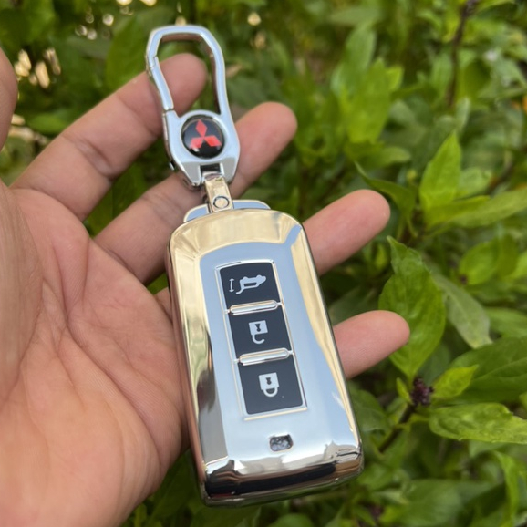 Ốp chìa khóa TPU Silicon mạ inox xe ô tô MITSUBISHI Xpander, Outlander