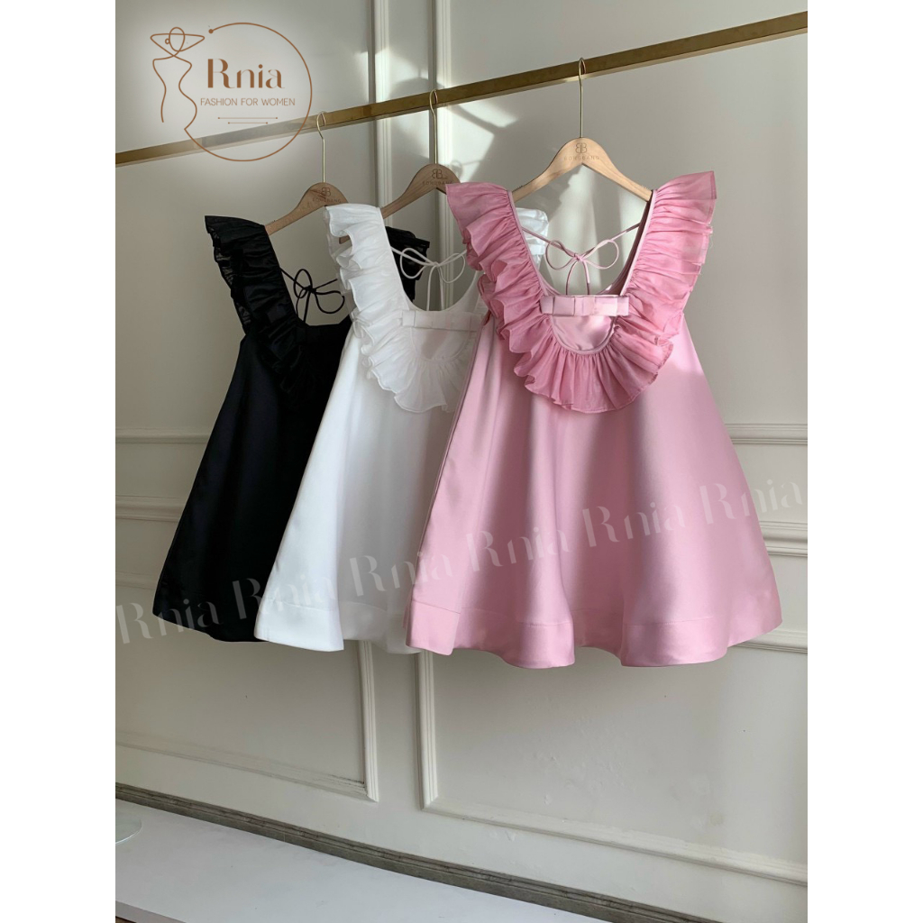 Đầm váy Xòe Chữ A Vai Bèo tiểu thư RNIA V23110