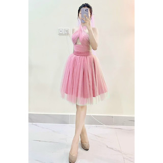 Đầm xòe cổ chéo có mút ngực
