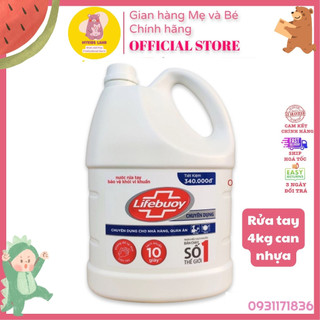 [Hoả Tốc]  LIFEBUOY Nước Rửa Tay Chuyên Dụng Trắng Can 4kg Hương Chăm Sóc Da màu xanh 4 kg 4 kí