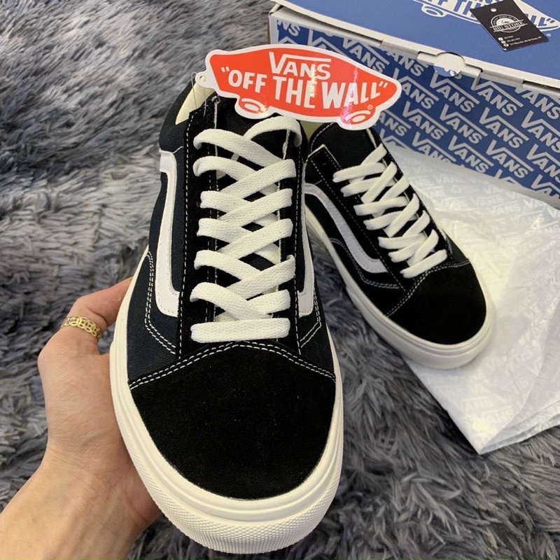 Giày Vans sneaker nam nữ, Giày thể thao bata 𝐕𝐚𝐧𝐬 𝐎𝐥𝐝 𝐒𝐤𝐨𝐨𝐥 cổ ngắn dáng đen kẻ trắng nhung nỉ cao cấp đế đúc chắc chắn | BigBuy360 - bigbuy360.vn