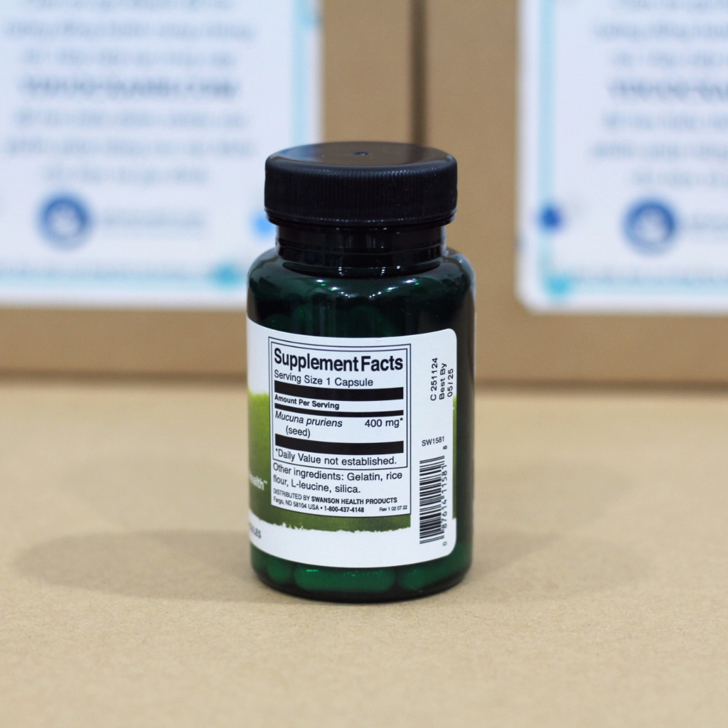 SWANSON MUCUNA PRURIENS, 60 viên, Hỗ trợ giảm căng thẳng và sức khỏe sinh lý