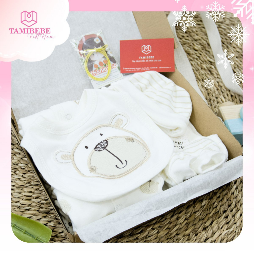 Set Quà Tặng Thôi Nôi Đầy Tháng Em Bé Tamibebe - Quần Áo Sơ Sinh