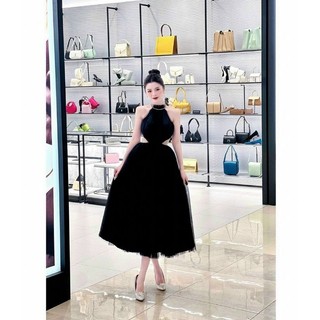 Đầm lưới thiết kế đính đá form vừa duy nhất 1 màu hàng việt nam