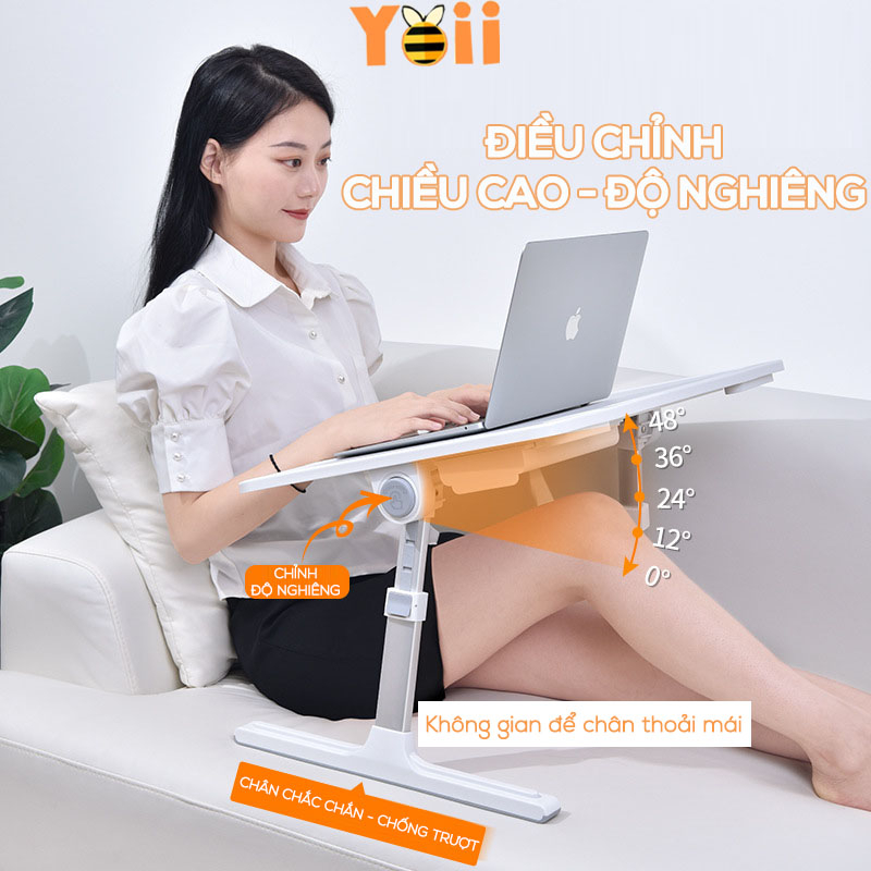 Bàn học gấp gọn thông minh cao cấp, bàn làm việc nhỏ gọn, tích hợp 4 cổng sạc usb, khe cắm ipad, tặng phụ kiện đèn quạt | BigBuy360 - bigbuy360.vn