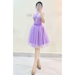 Đầm xòe cổ chéo có mút ngực
