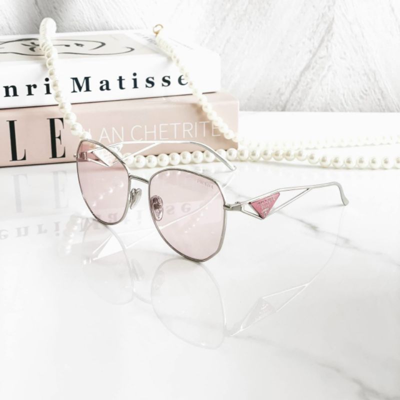 Kính Hiệu Vuông Prad A tam giác Cá Tính Gọng Kim Loại Đẹp Hot Trend dáng u độc lạ 2023