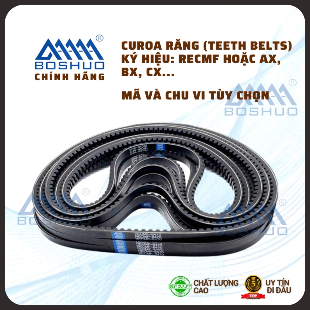 Dây curoa răng, dây đai răng BOSHUO (Teeth Belts) chất lượng cao, uy tín các bản A, B, C - BOSHUORUBBER ( Hiệu AAAAA)