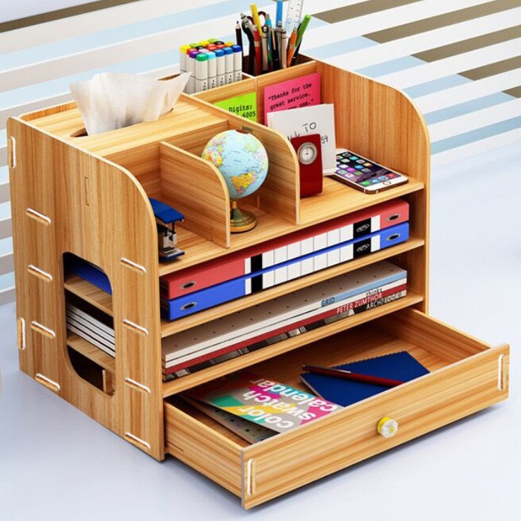 Kệ sách để bàn đa năng kệ hồ sơ tài liệu văn phòng KS10 bằng gỗ phong cách thời trang sang trọng