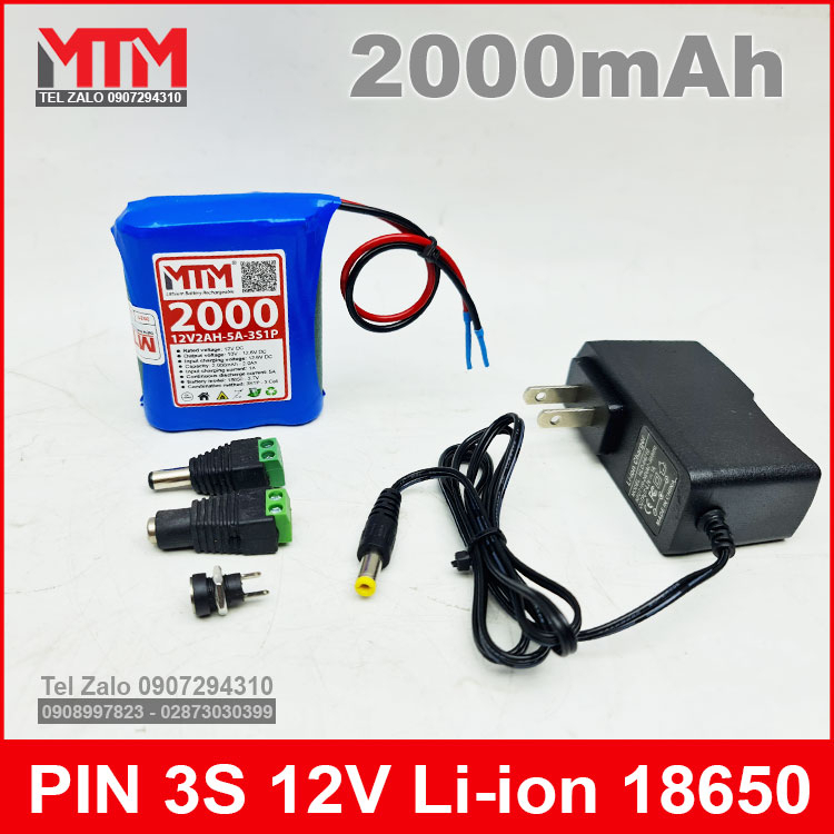 Pin 3S 12V Li-ion 18650 dung lượng lên đến 6000mAh Pin mới 100%