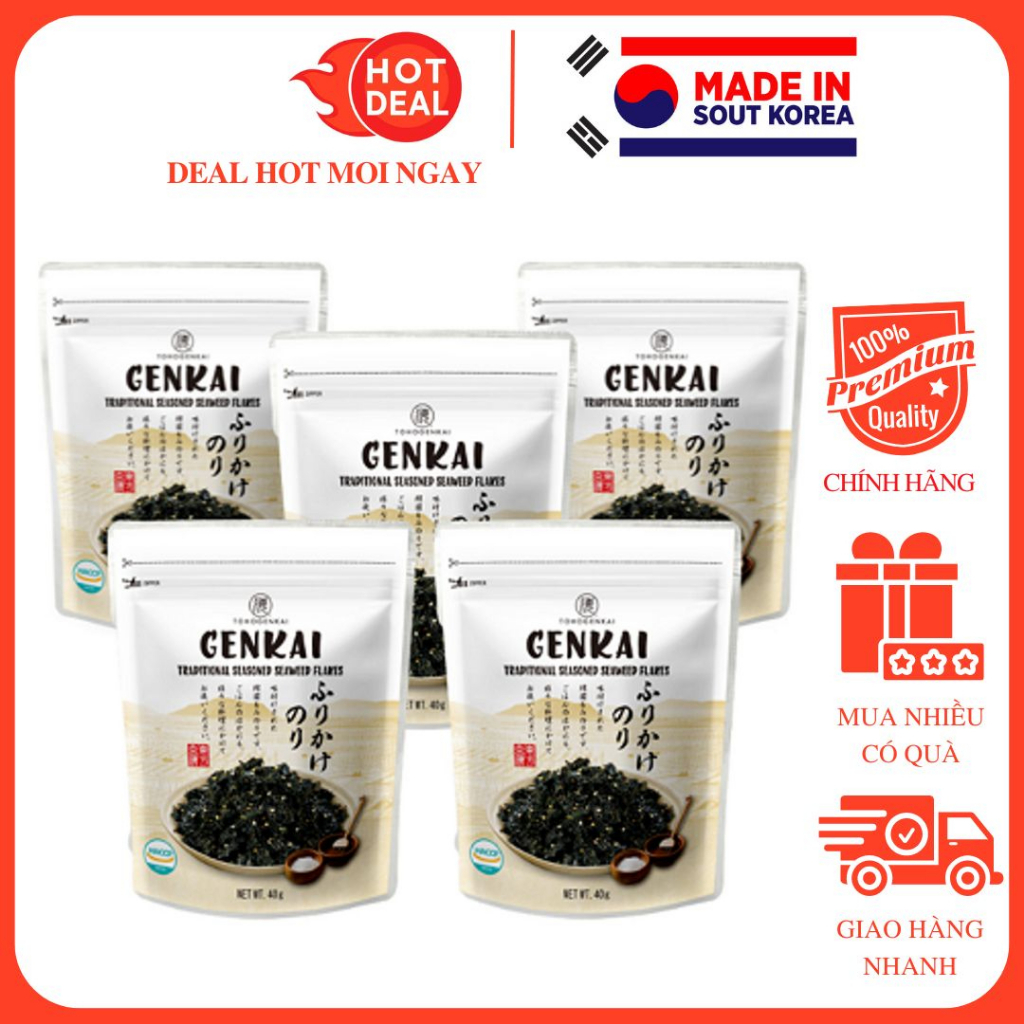 Rong Biển Vụn Trộn Cơm Genkai Cho Bé Vị Hải Sản/Rau Củ/Truyền Thống Gói 50G - Hương Vị Hàn Quốc