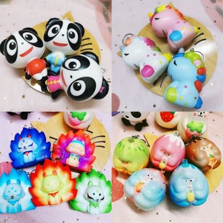 Squishy hồ ly, đào khỉ, panda, kỳ lân siêu mềm chậm tăng