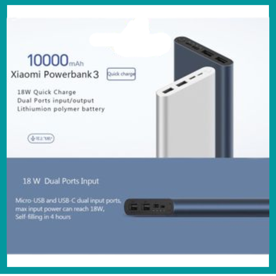Pin sạc dự phòng Xiaomi 10000 mAh Gen 3 Type-C 18W - Bản Quốc Tế chính hãng sạc nhanh dành cho iphone ,sam sung,oppo..