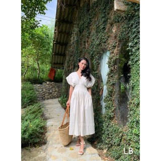 Váy xếp ly cổ tim LB
