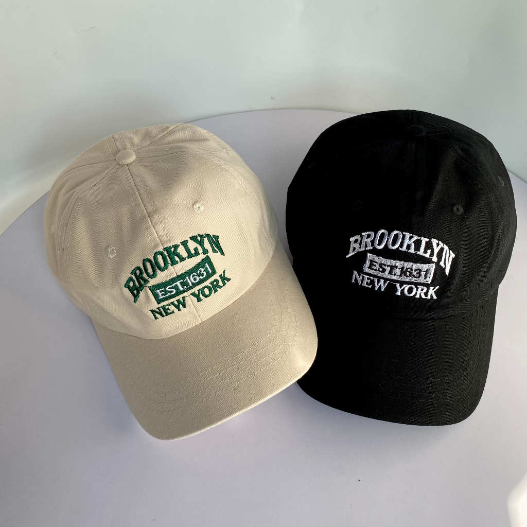Mũ lưỡi trai nam nữ ❤️ Nón kết thêu chữ BROOKLYN chất kaki cotton form mềm vintage - NK33