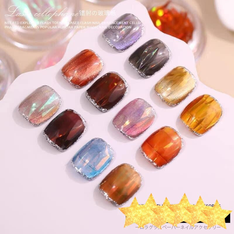 Set giấy ẩn thủy tinh dùng để trang trí móng 8k/1 hủ