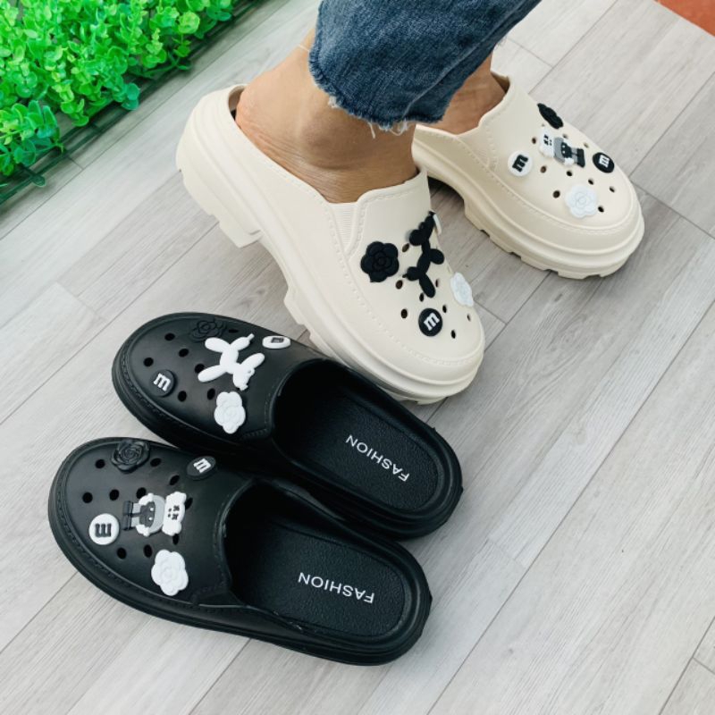 Dép Nữ ,Dép Sục Đế cao 6 cm gắn kèm sticker
