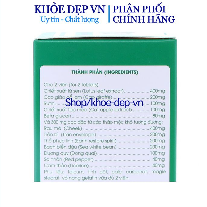 Viên uống Liperton Aoe - uống Giảm mỡ máu, gan nhiêm mỡ, giảm béo hiệu quả -  100% thảo dược- Lọ 30 viên giao ngẫu nhiên