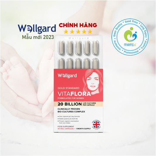 Men vi sinh phụ khoa20 tỷ CFU lợi khuẩn cho phụ nữ Wellgard Vitaflora