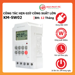 Công tắc hẹn giờ công suất lớn hẹn giờ theo giây Komax KM-SW02 5000w