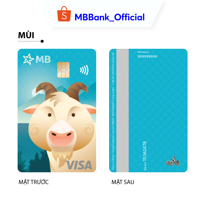 [E-voucher & Dịch vụ] Dịch vụ phát hành thẻ MB Hi Visa Collection - Con Giáp (Ngọ-Mùi-Thân)