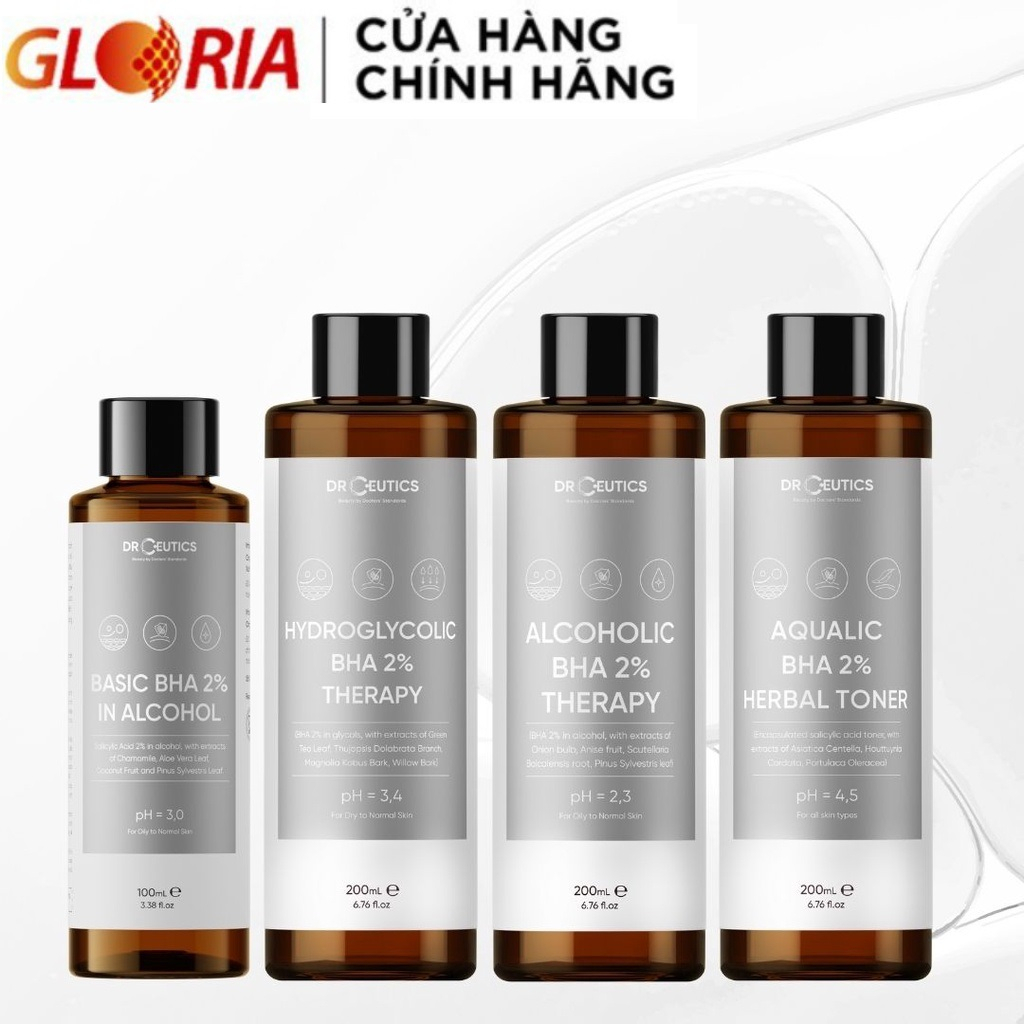 Dung Dịch Làm Sạch Và Cân Bằng Da DrCeutics BHA 2% 100ml-200ml