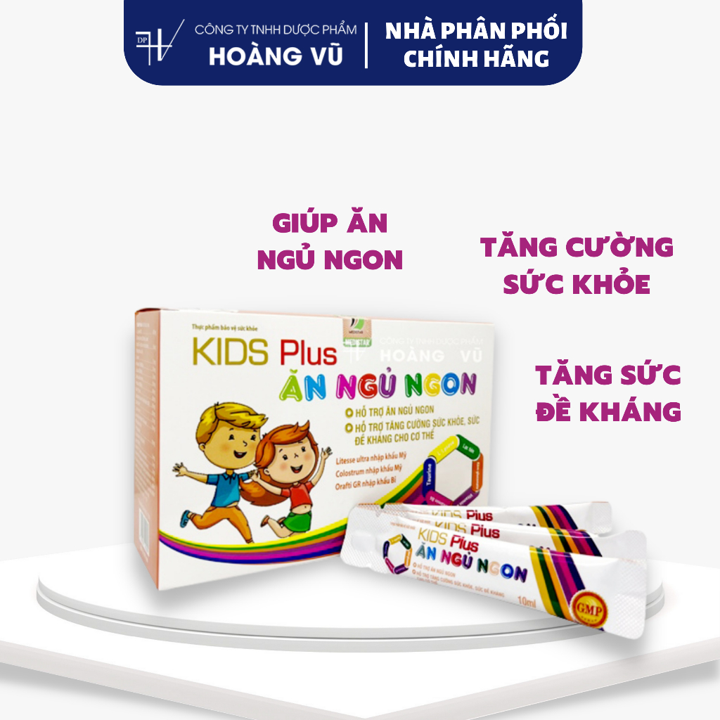 [ Chính Hãng ] Siro ăn ngon ngủ ngon - KIDS PLUS ĂN NGỦ NGON (Hộp 20 gói x 5ml)