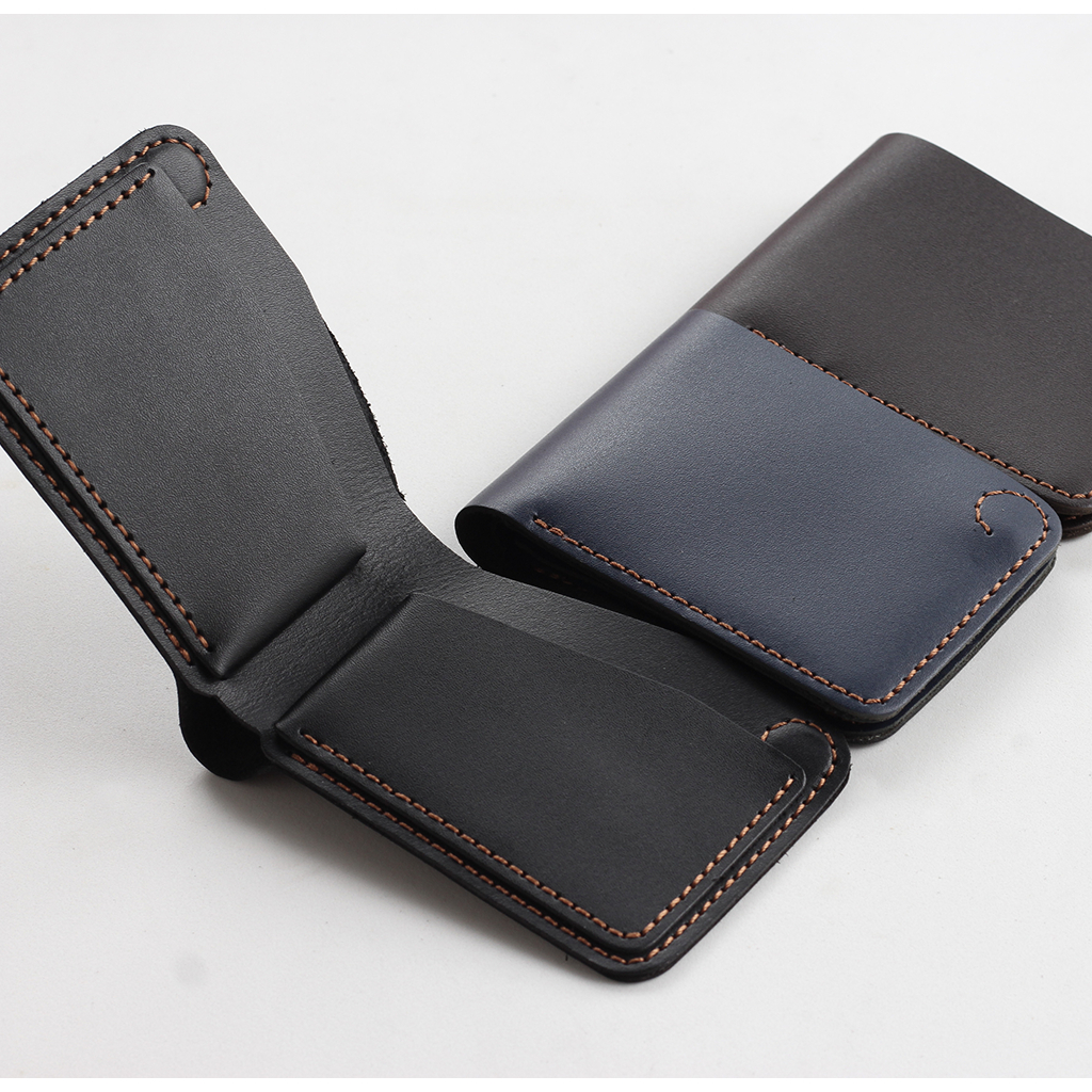 Ví sen 4 , da bò thật , bóp mini nhỏ gọn AMADIO