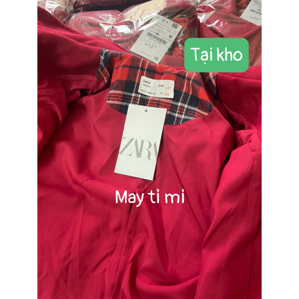 Áo dạ choàng đỏ 2 lớp bé gái thời trang đáng yêu ấm áp chất dạ dày dặn fullsize