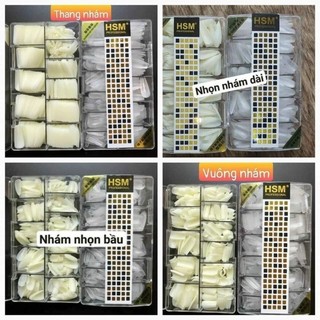 Móng úp hsm nhám, 500 móng đủ size, đủ form nhọn -thang- vuông- bầu