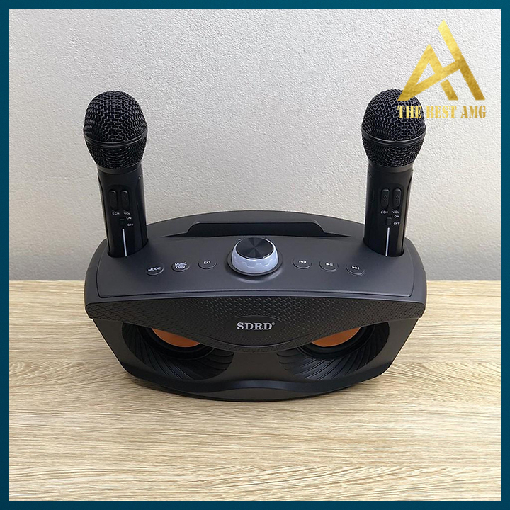 Loa Karaoke Bluetooth 2 Mic Không Dây Di Động SD-306 Mắt Mèo - Loa Nghe Nhạc Bass Cực Mạnh Thiết Kế Đẹp