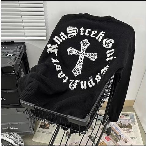 Áo Nỉ Sweater Chorme Hearts Form Rộng Unisex Cho Nam Nữ