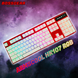 Bàn Phím Cơ Armscool HK107 RGB Màu Đỏ Trắng ( Blue Switch, LED RGB )