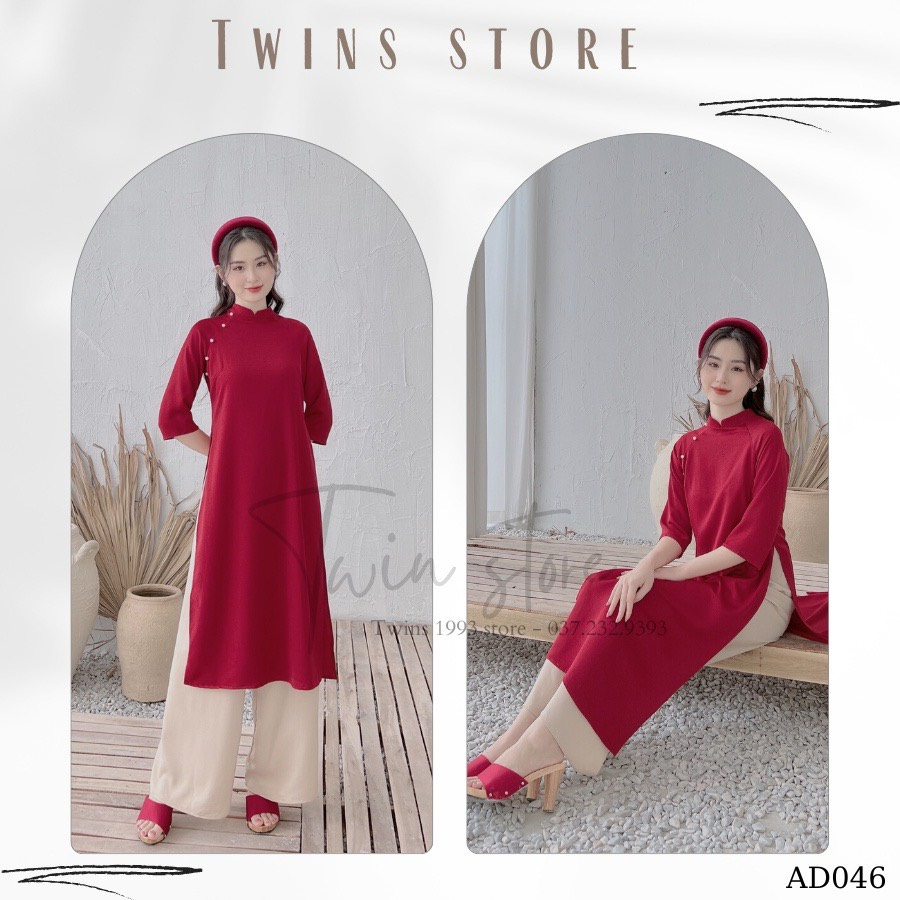 Áo Dài Cách Tân Truyền Thống Xưa Họa Tiết Trơn Nữ Đủ Màu