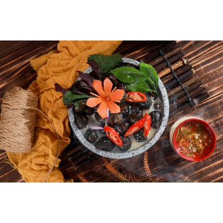 Bát đá giữ nhiệt, phở bát đá kèm đế gỗ