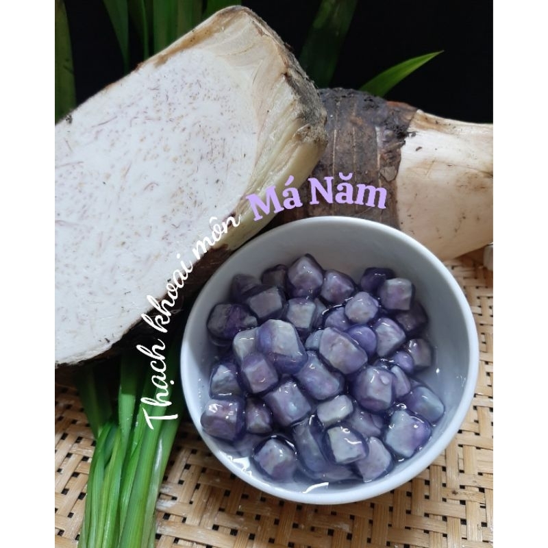 Thạch trân châu khoai môn uống trà sữa