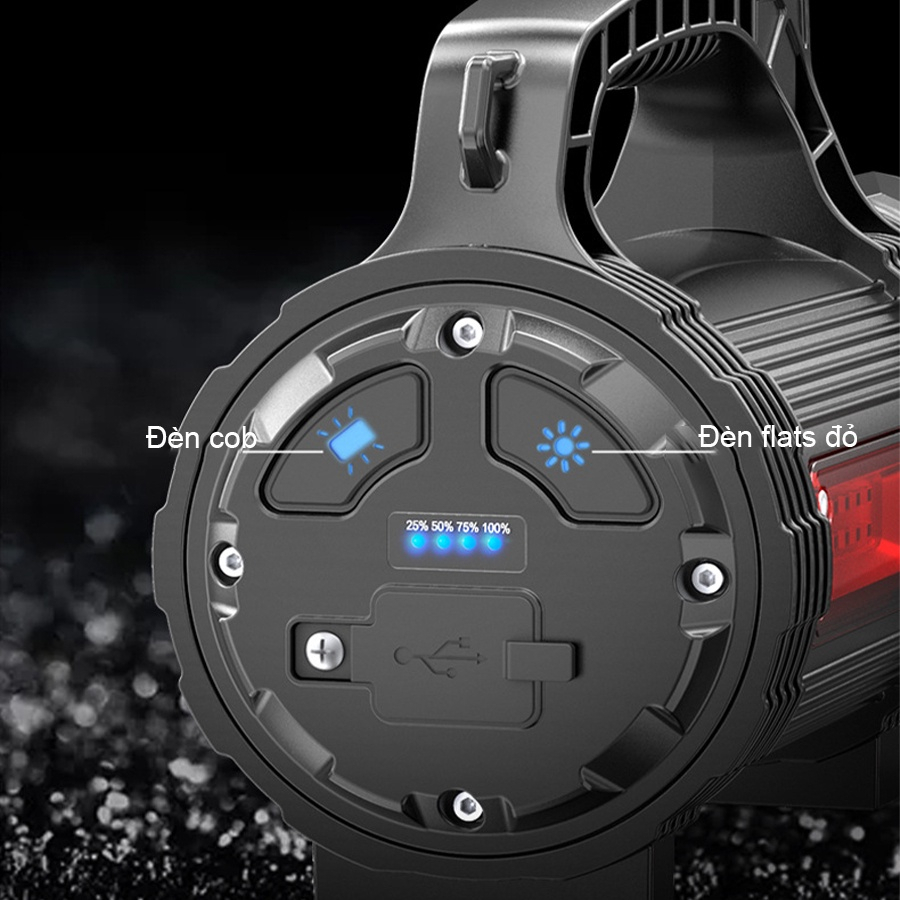 Đèn pin siêu sáng, đèn pin cần tay dã ngoại siêu sáng, siêu xa, đèn cứu hộ, đèn led sạc USB
