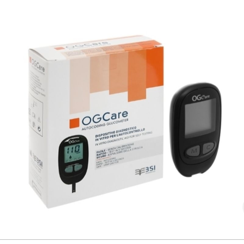 Máy đo đường huyết OGCere - trọn bộ đầy đủ gồm máy, que test và kim
