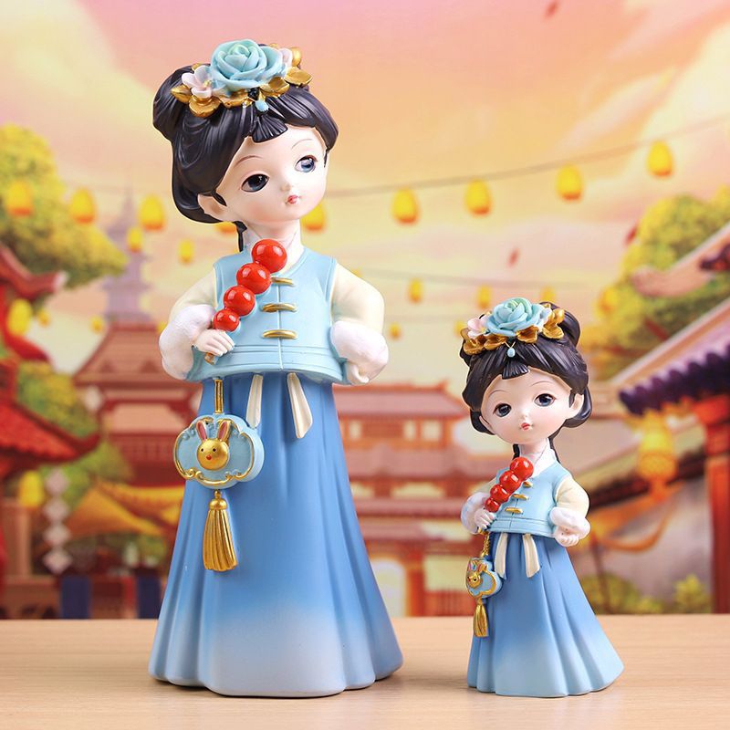 Tượng cô gái mặc hán phục cầm đồ siêu xinh