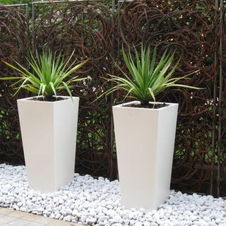 Chậu cây xi măng đá mài vuông vát 35x60 cm 3 màu sắc