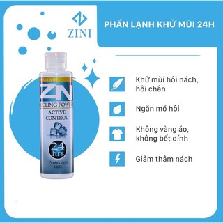 Phấn lạnh khử mùi 24h ZN 100g