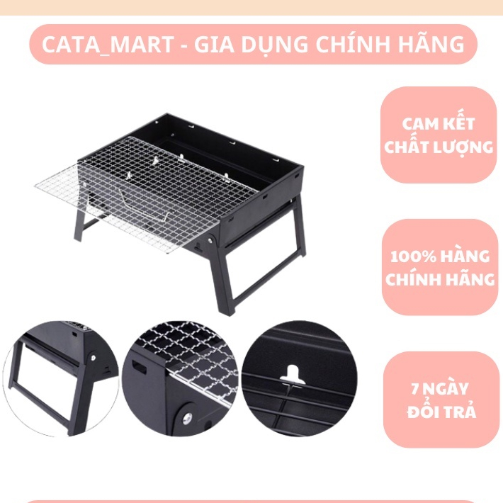Bếp nướng than hoa nướng ngoài trời BBQ TL-372 chất liệu inox cao cấp- Có Chân Đế, Tay Cầm Xếp Gọn Tiện Lợi -LB2910211