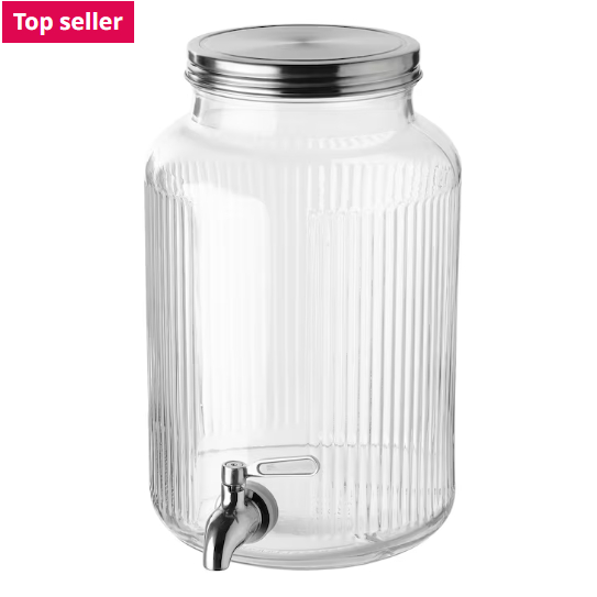 Bình thuỷ tinh 5L có vòi VARDAGEN IKEA chính hãng (có sẵn)